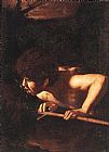 Caravaggio Canvas Paintings - St. John the Baptist at the Well